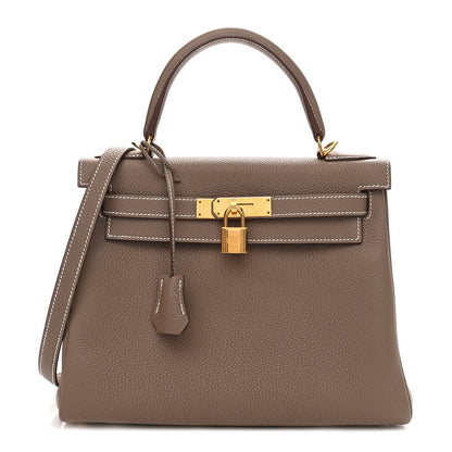 Hermes Togo Kelly Retourne 28 Etoupe 1 of 11