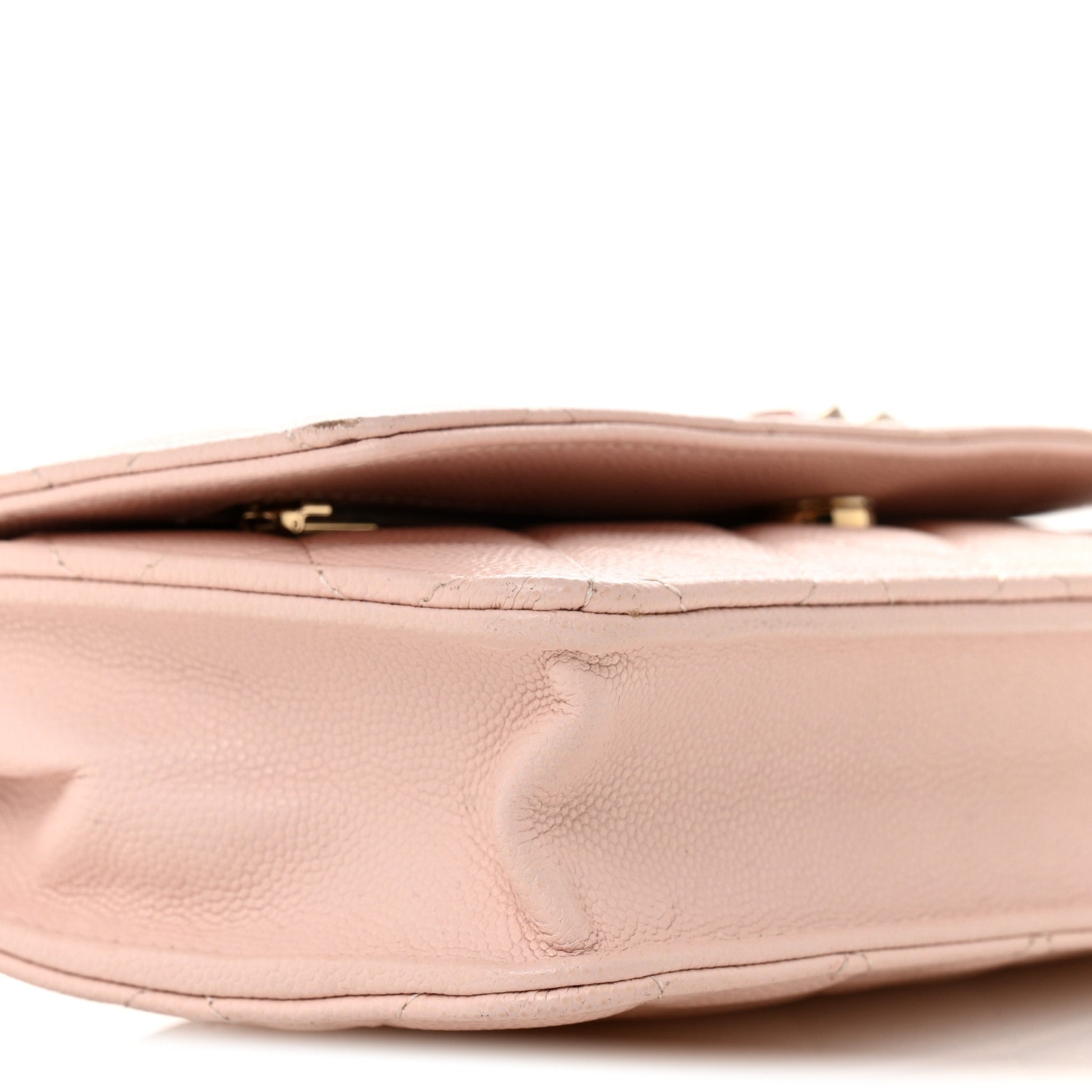 Chanel Caviar Quilted Crystal Enamel CC Wallet On Chain WOC Light Pink 10 of 15
