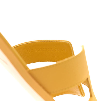 Hermes Epsom Oran Sandals 37 Jaune Sable 8 of 9