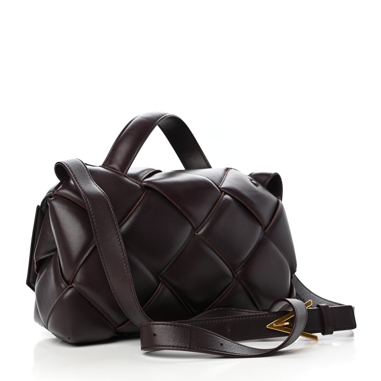 Bottega Veneta Nappa Intreccio Padded Top Handle Shoulder Bag Grape 3 of 8