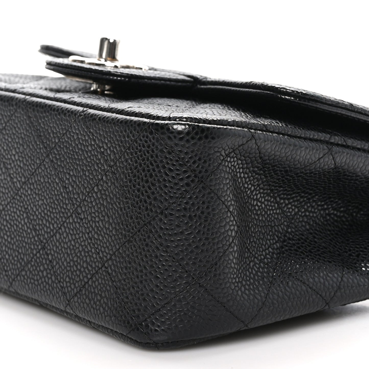 Caviar Quilted Mini Square Flap Black