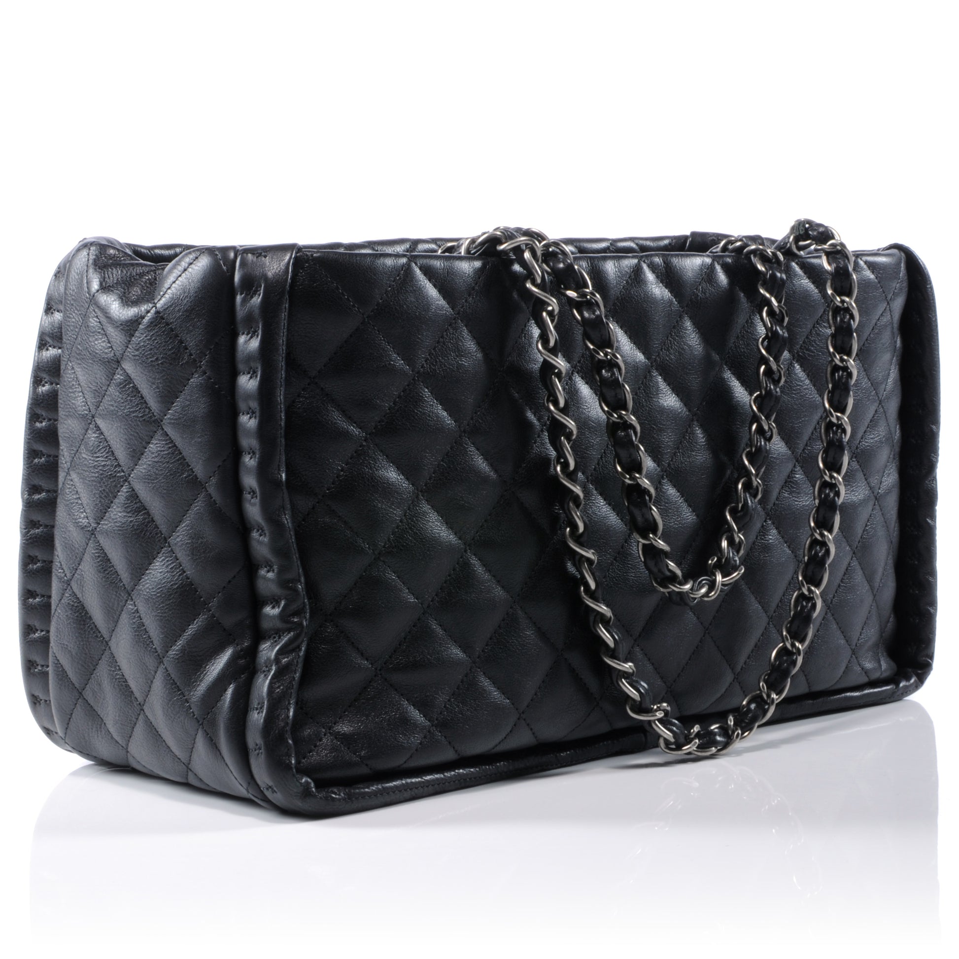 Chanel Leather Small Istanbul Tote Black 3 of 9