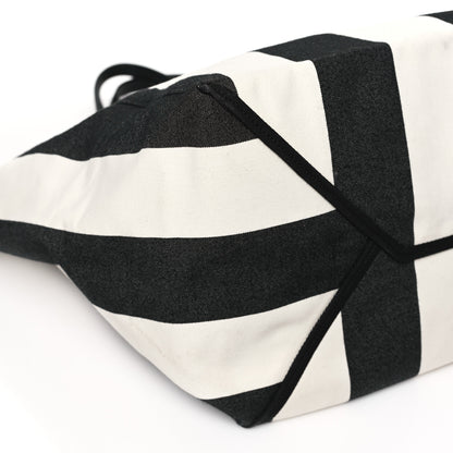 Celine Canvas Striped Large Phantom Cabas Black White 7 of 8