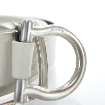FASHIONPHILE SALVATOREFERRAGAMOLeatherSingleGanciniBeltWhite 4 of 5