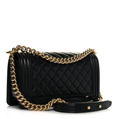 Chanel Lambskin Quilted Medium Boy Flap Black 3 of 12