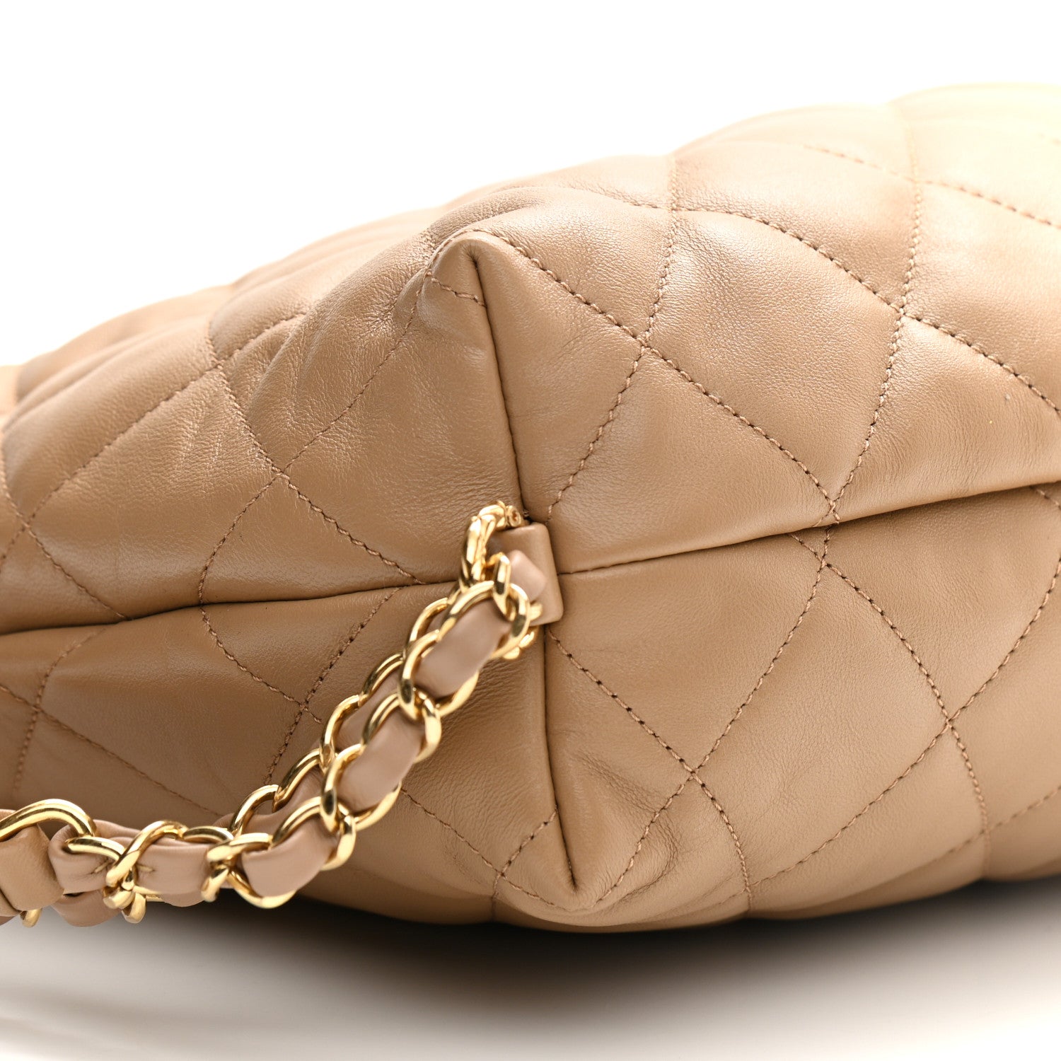 Chanel Lambskin Quilted Hobo Beige 9 of 11