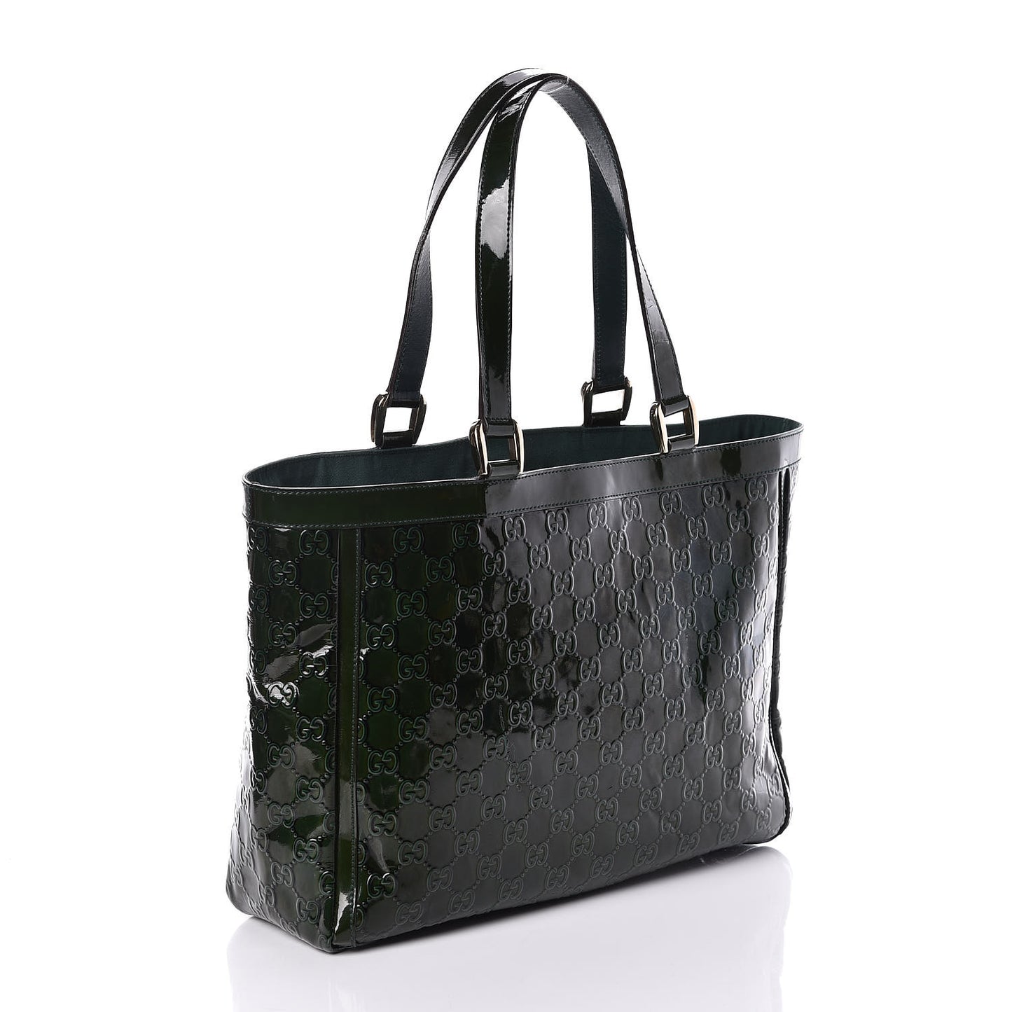 Shiny Guccissima Abbey D Ring Tote Green