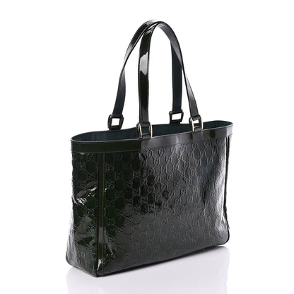 Gucci Shiny Guccissima Abbey D Ring Tote Green 3 of 9