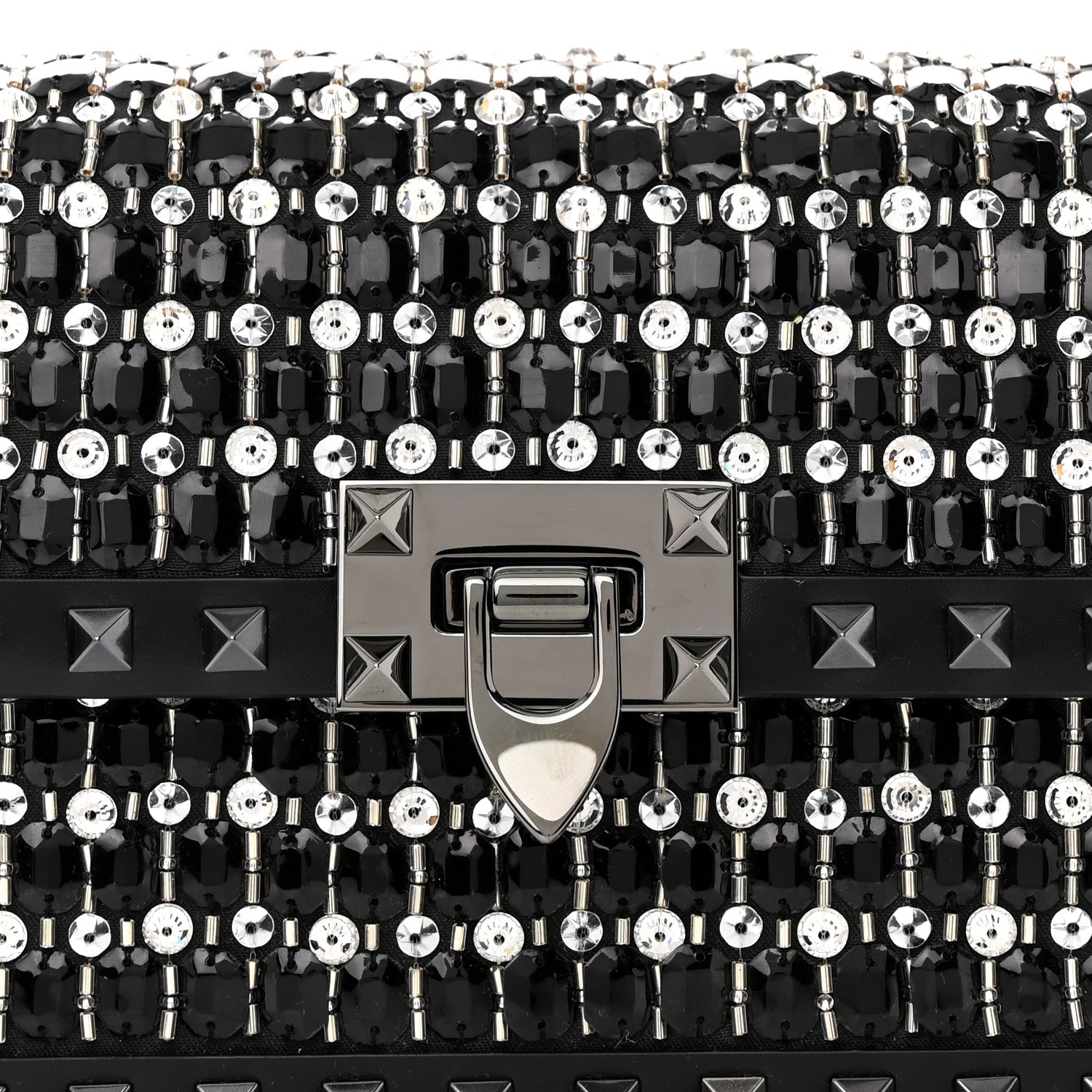 Valentino Garavani Rhinestone Small Rockstud Shoulder Bag Black 7 of 10