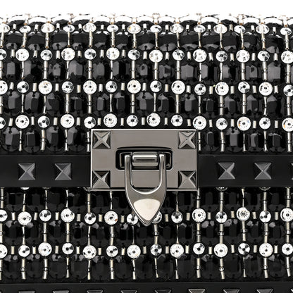 Valentino Garavani Rhinestone Small Rockstud Shoulder Bag Black 7 of 10