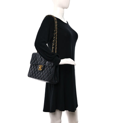 Chanel Lambskin Quilted XL Jumbo Single Flap Black 2 of 13