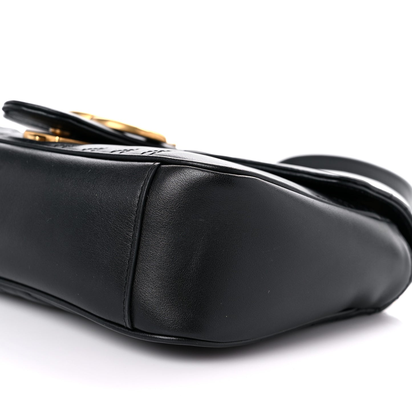 Calfskin Matelasse Small GG Marmont Shoulder Bag Black