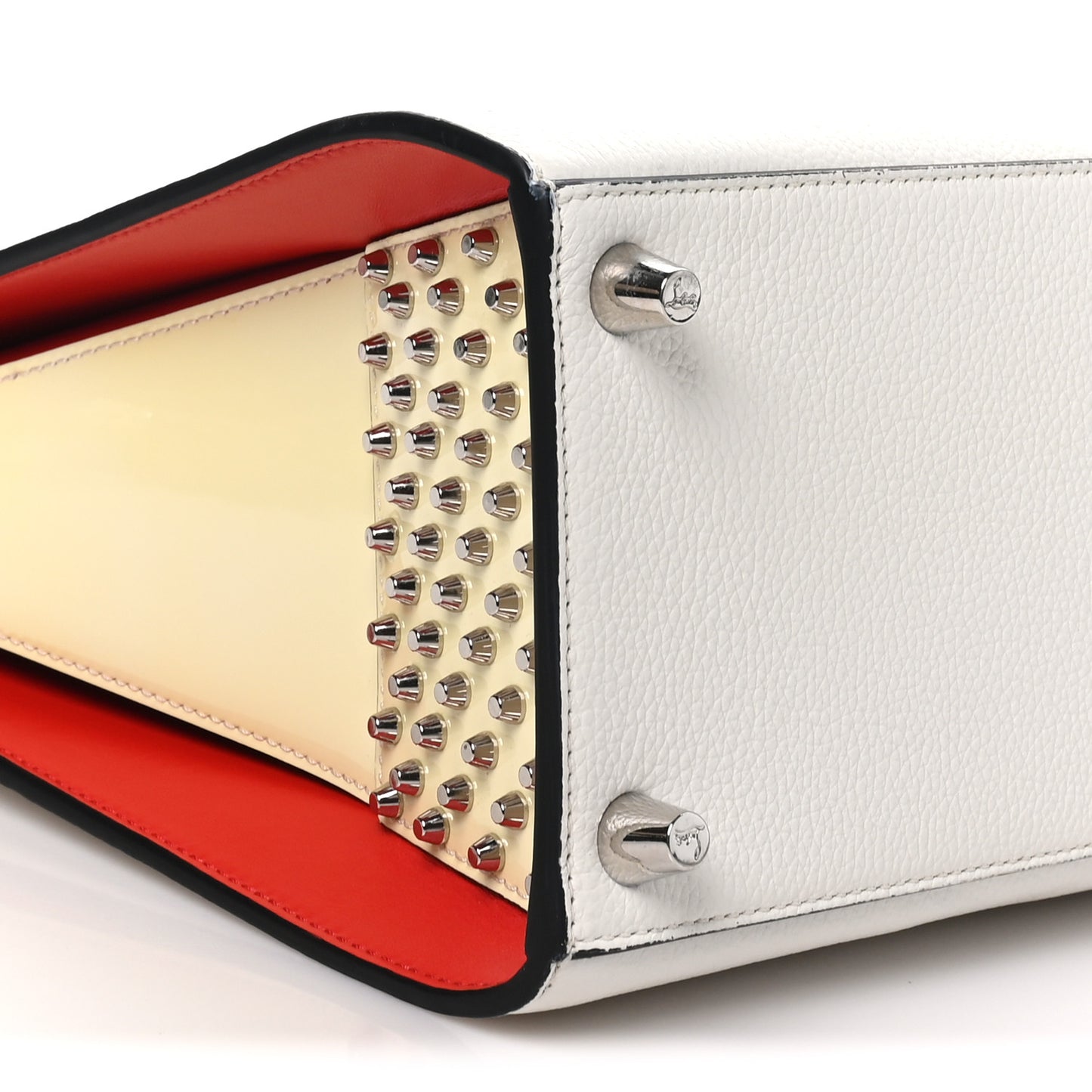 Calfskin Empire Studded Medium Paloma Snow