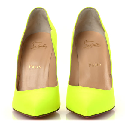 Christian Louboutin Calfskin Hot Chick 100 Pumps 38 Fluo Yellow 3 of 11