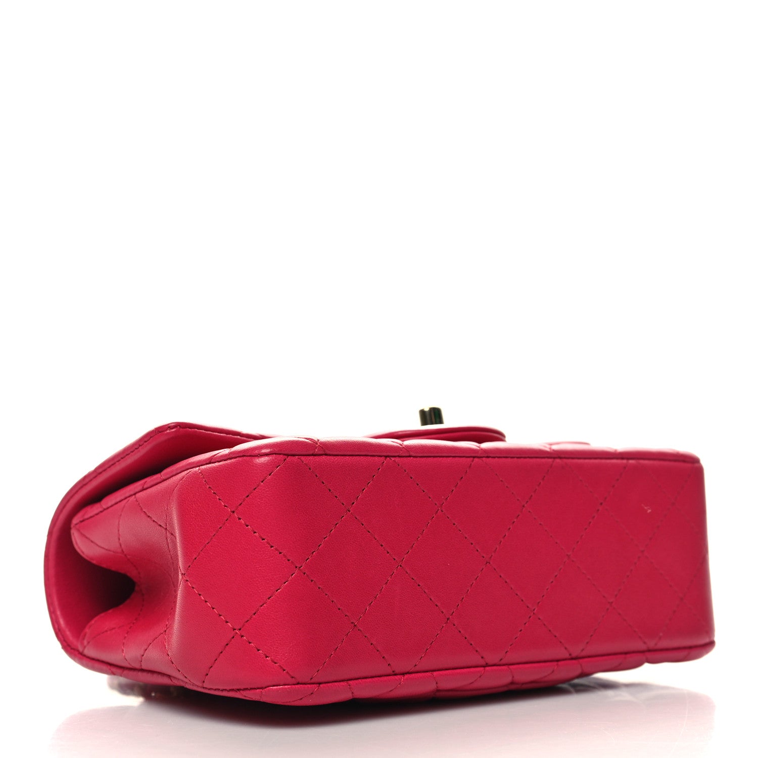 Chanel Lambskin Quilted Mini Top Handle Rectangular Flap Dark Pink 4 of 10