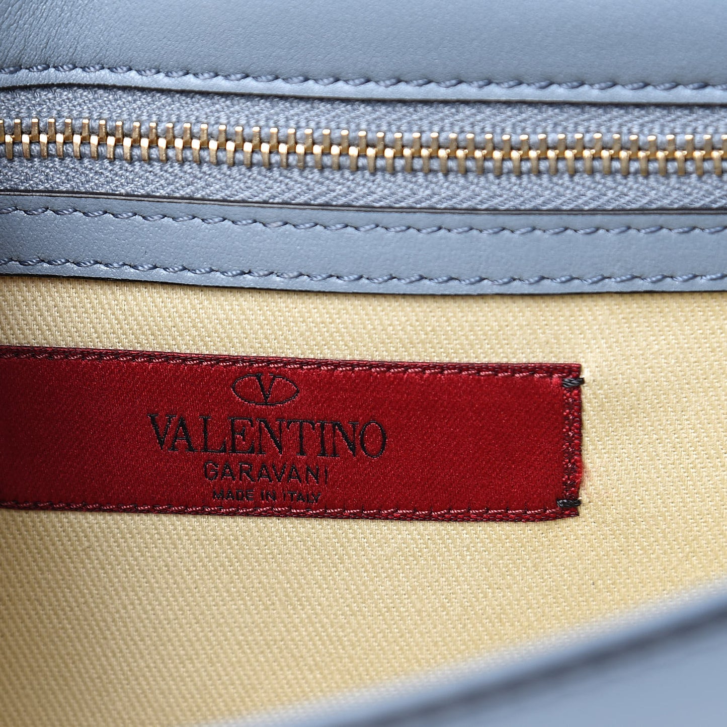 Vitello Small Glam Lock Rockstud Flap Sky Sorbet
