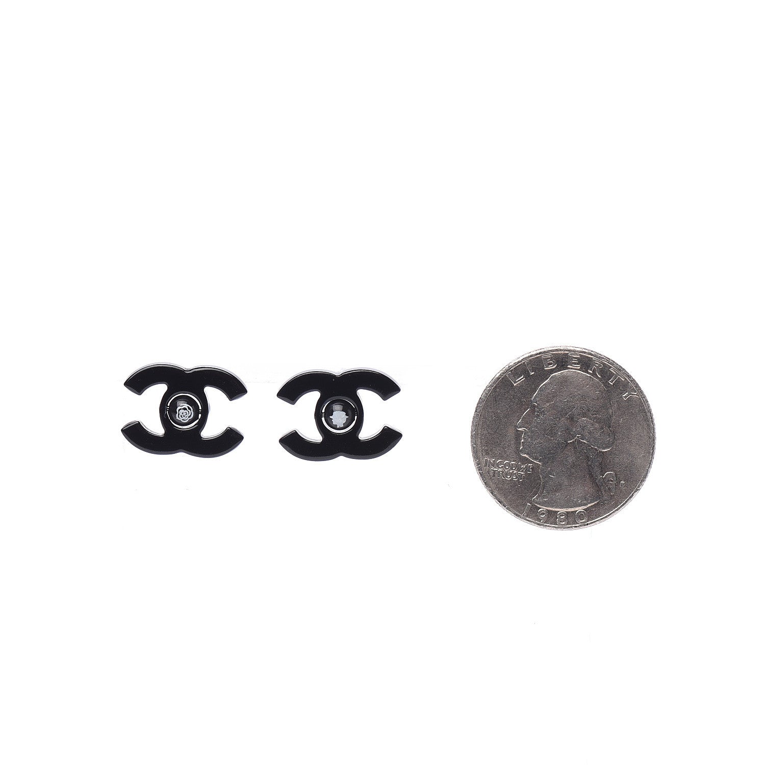 Chanel Resin CC Mademoiselle Earrings Black 2 of 4