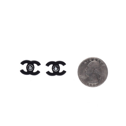 Chanel Resin CC Mademoiselle Earrings Black 2 of 4