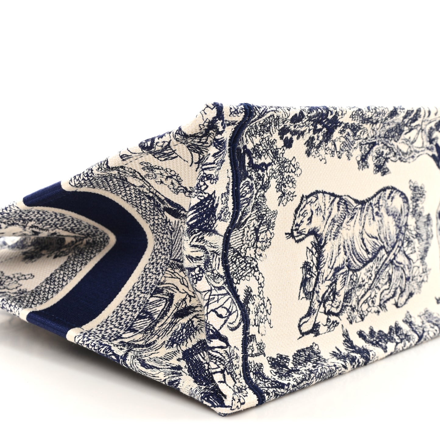 Canvas Embroidered Medium Dioriviera Toile De Jouy Book Tote Blue