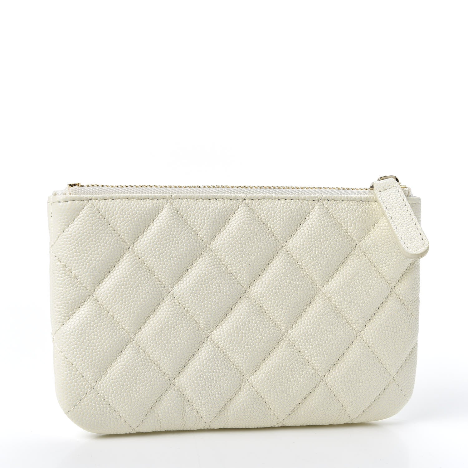 Chanel Caviar Quilted Small Cosmetic Case White 2 of 9