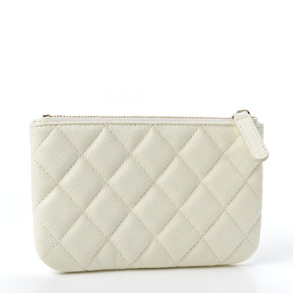 Chanel Caviar Quilted Small Cosmetic Case White 2 of 9
