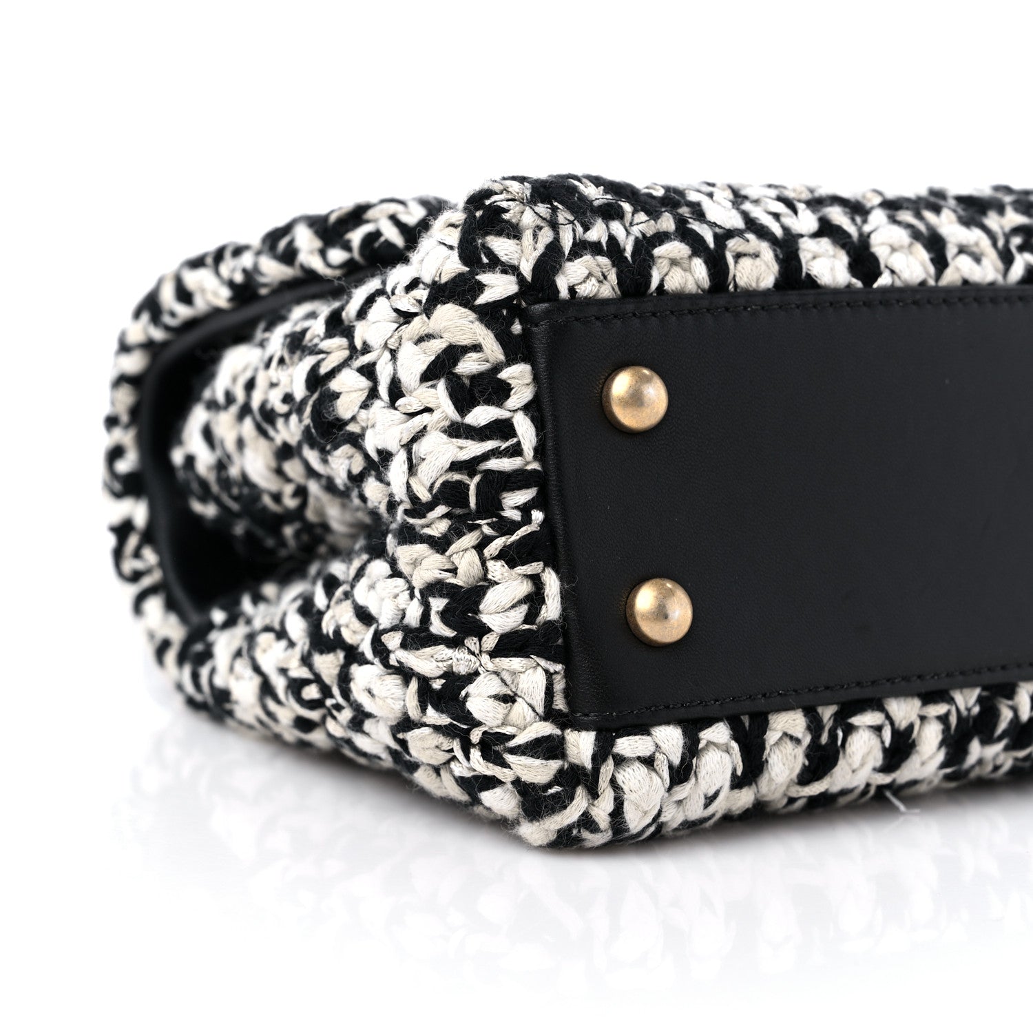 Chanel Tweed Quilted Mini Coco Handle Flap Black Beige 8 of 11