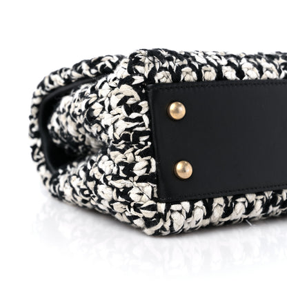 Chanel Tweed Quilted Mini Coco Handle Flap Black Beige 8 of 11