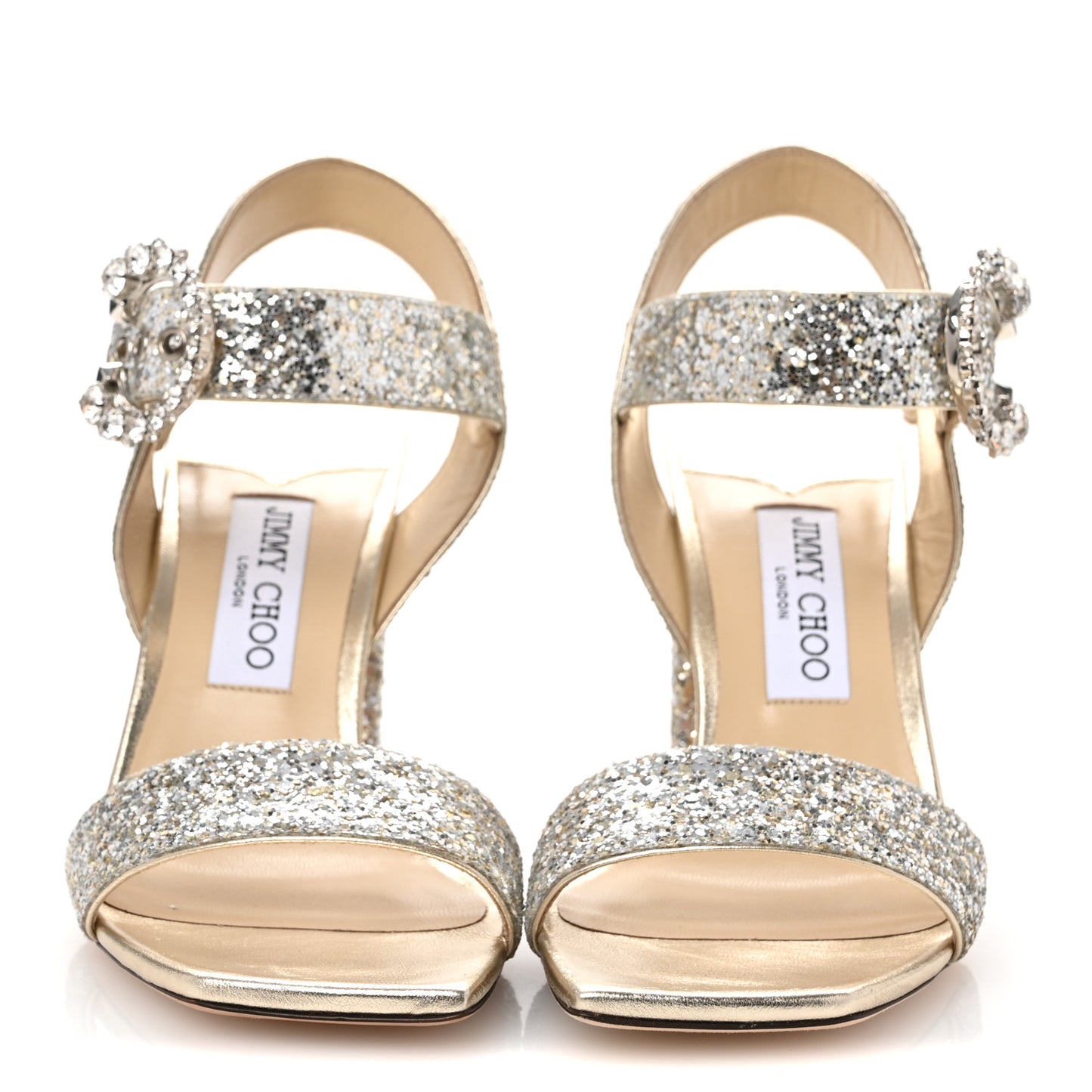 Coarse Glitter Fabric Maysa 85 Sandals 38.5 Platinum