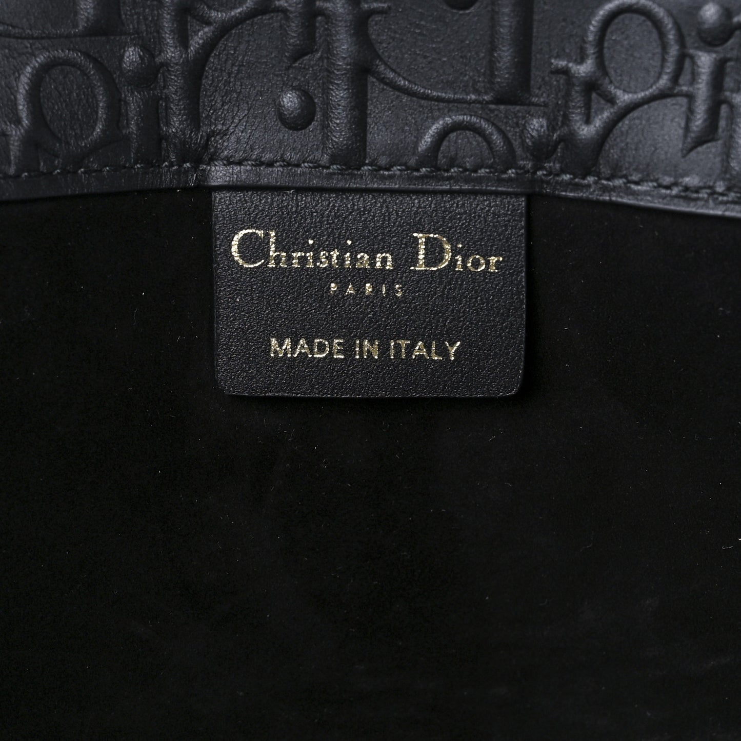 Oblique Calfskin Embossed Book Tote Black