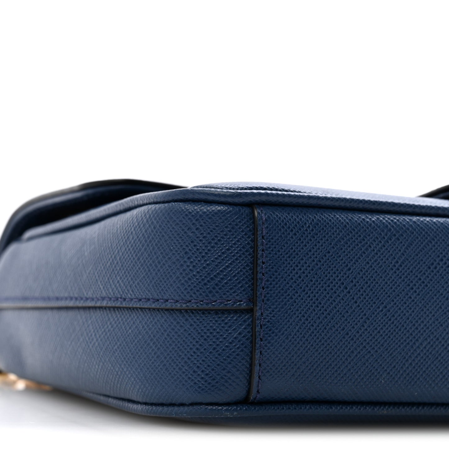 Saffiano Flap Shoulder Bag Bluette