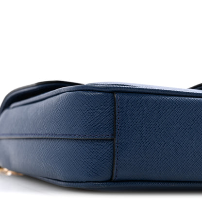 Prada Saffiano Flap Shoulder Bag Bluette 9 of 13