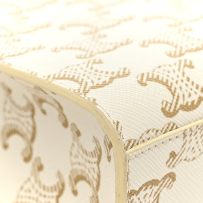 Celine Triomphe Canvas Calfskin Mini Vertical Cabas White 6 of 7