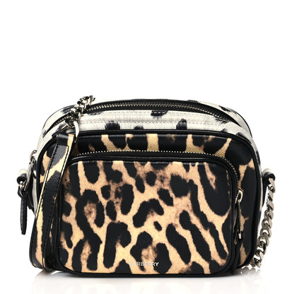 Burberry Calfskin Leopard Print Small Camera Bag Honey Black 1 of 9