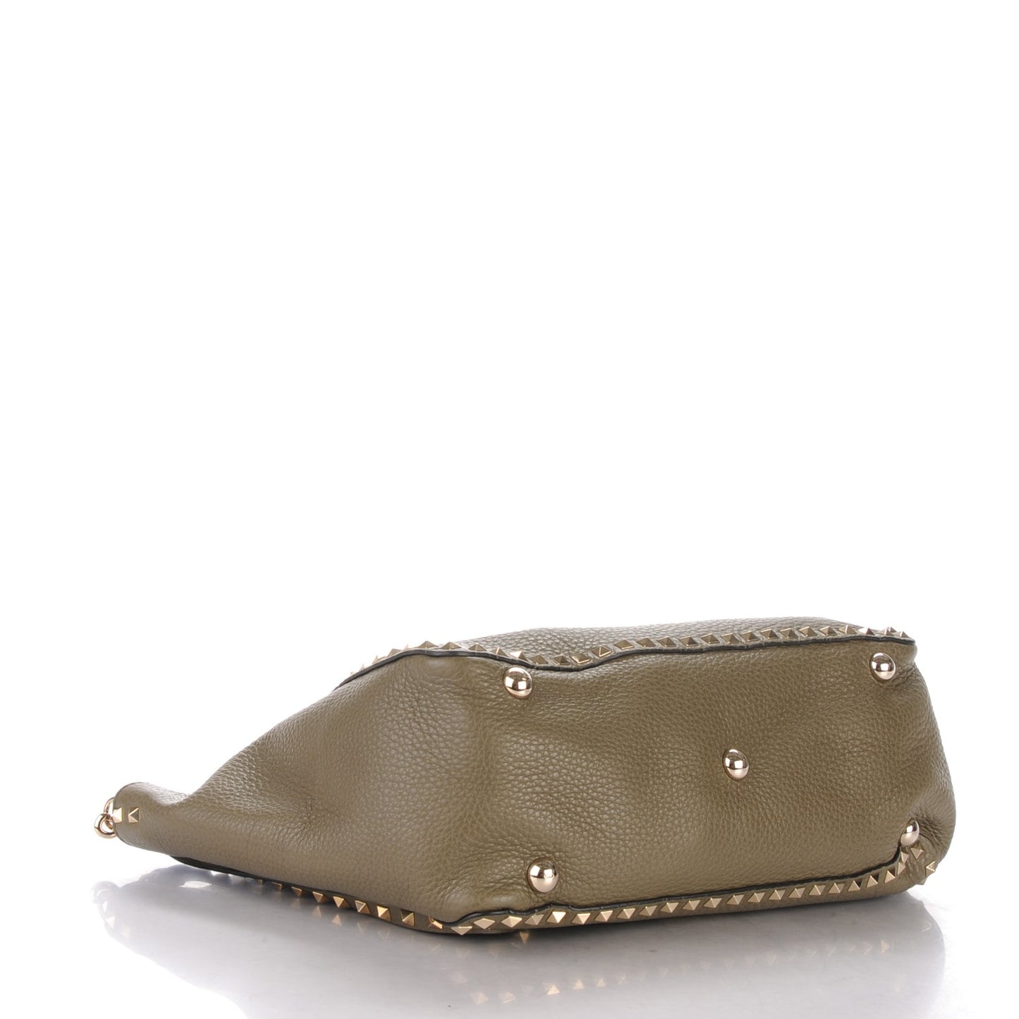 Alce Printed Calfskin Medium Rockstud Tote Army Green