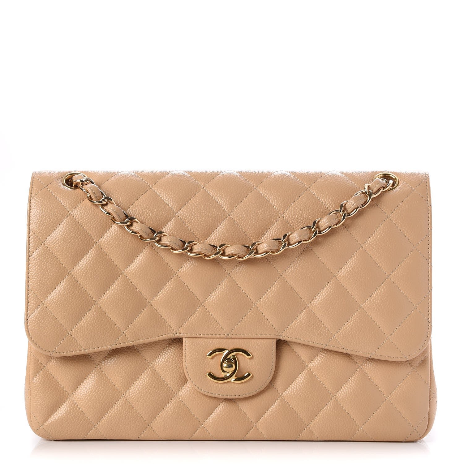 Chanel Caviar Quilted Jumbo Double Flap Beige Clair 1 of 7