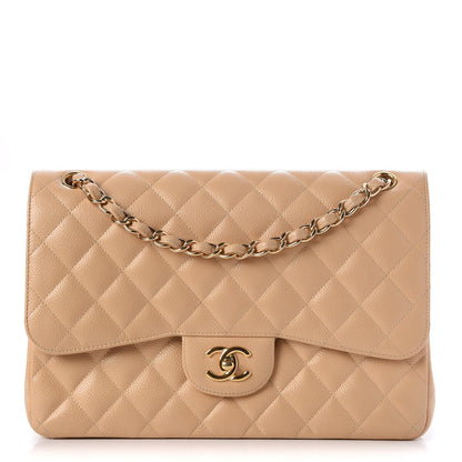 Chanel Caviar Quilted Jumbo Double Flap Beige Clair 1 of 7