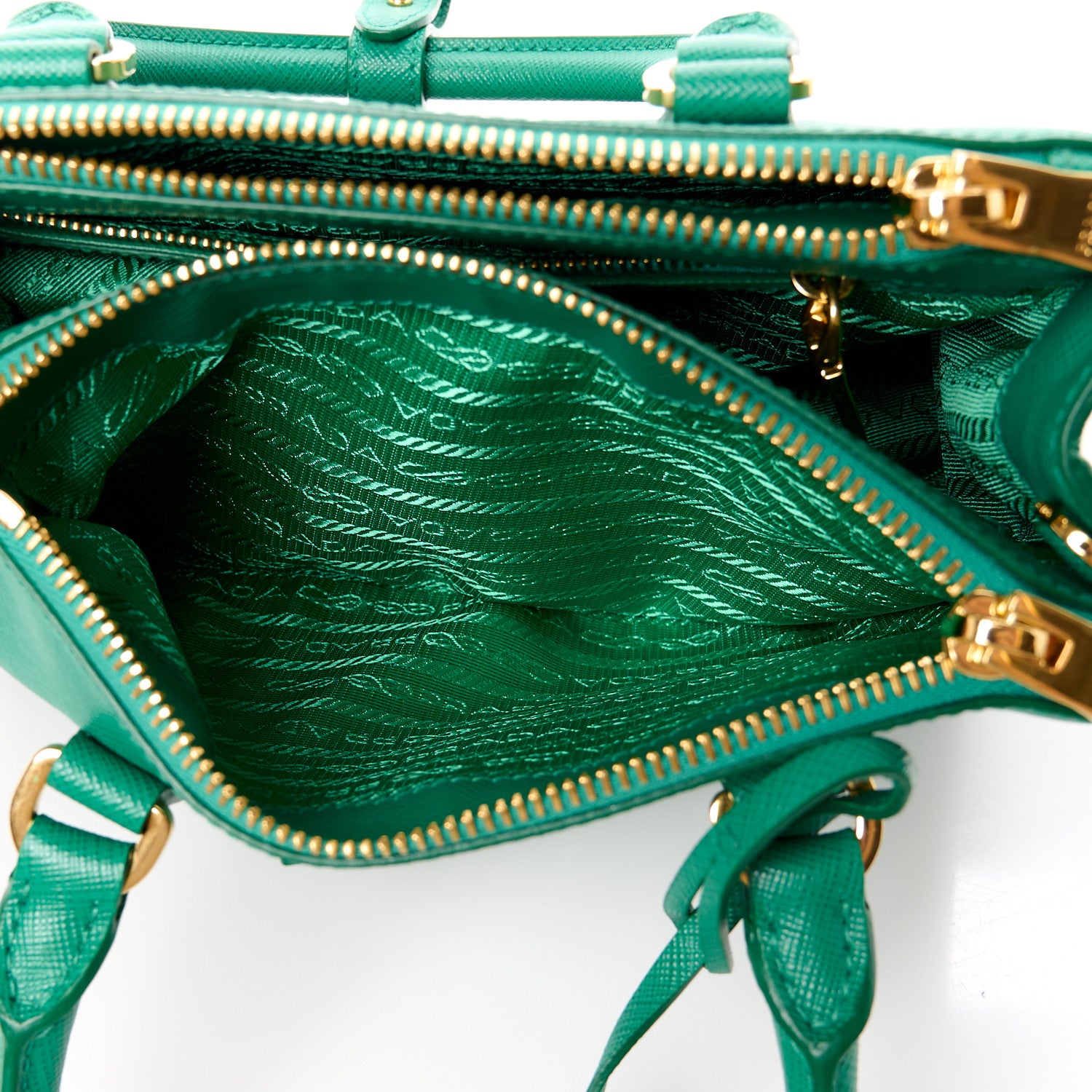 Prada Saffiano Mini Galleria Double Zip Tote Biliardo 13 of 13