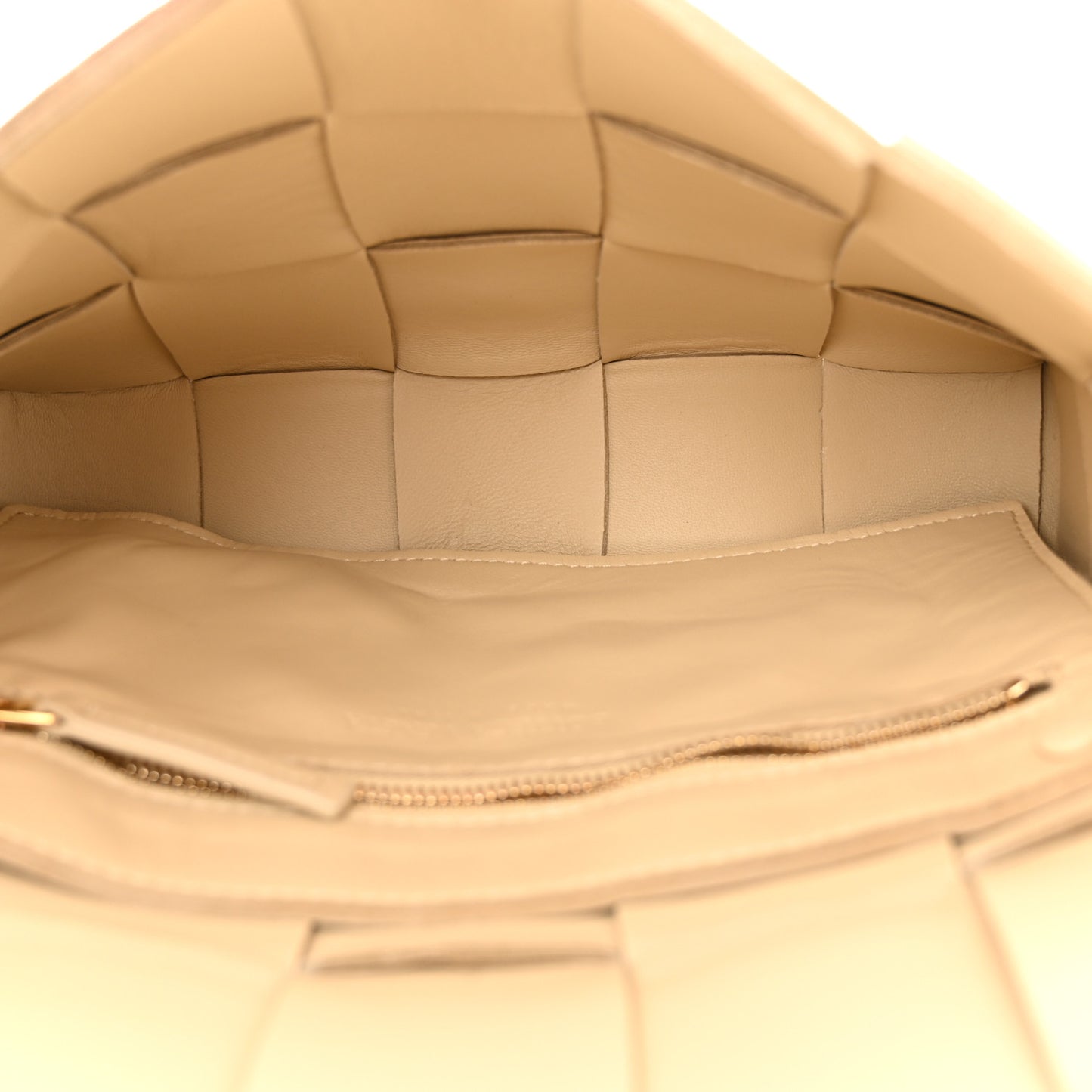 Lambskin Maxi Intrecciato Cassette Crossbody Bag Almond