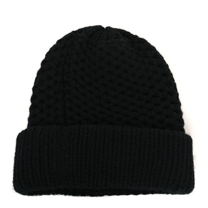 Chanel Cashmere CC Beanie Hat Black 2 of 3