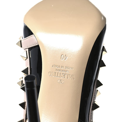 Valentino Garavani Patent Nappa Rockstud Ankle Strap 100mm Pumps 40 Black Poudre 7 of 10