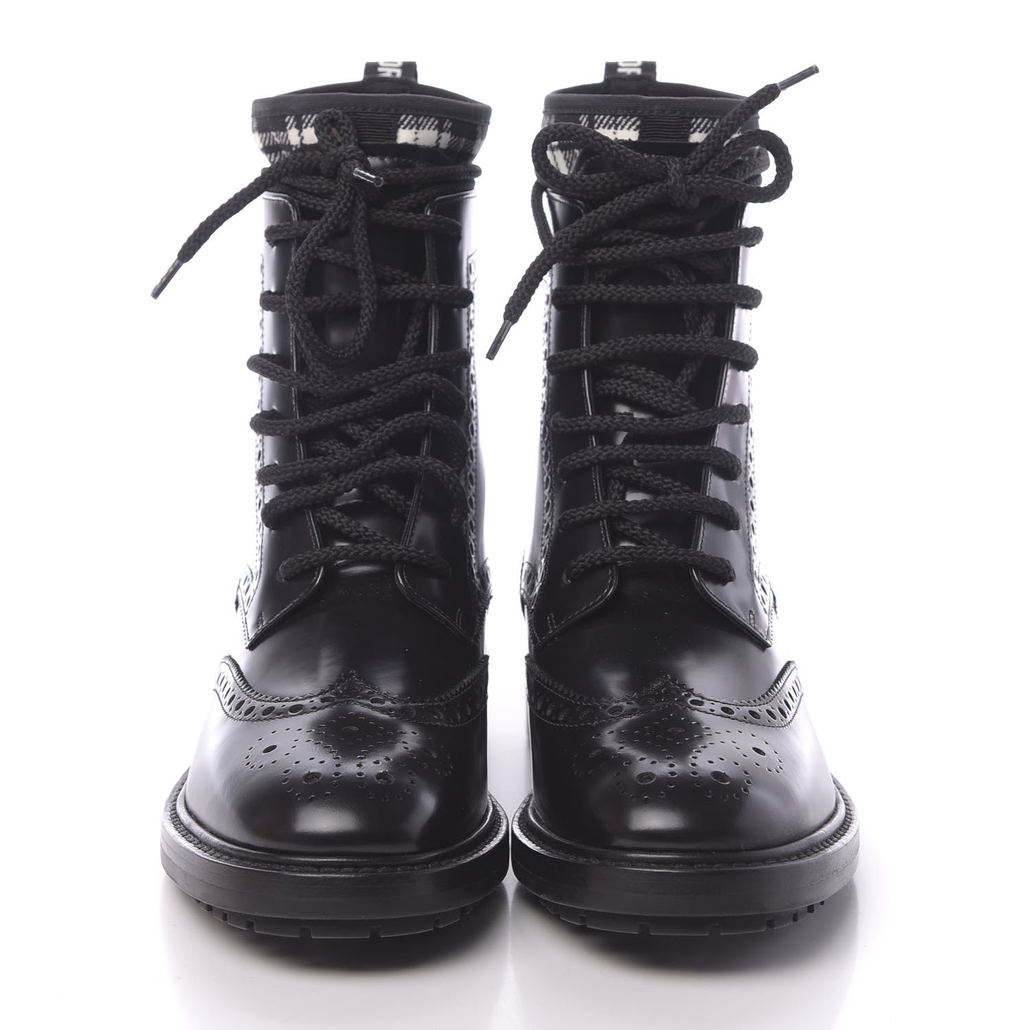 Christian Dior Calfskin Tartan D-Order Low Boot 36 Black White 2 of 9