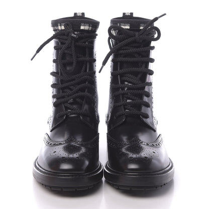 Christian Dior Calfskin Tartan D-Order Low Boot 36 Black White 2 of 9