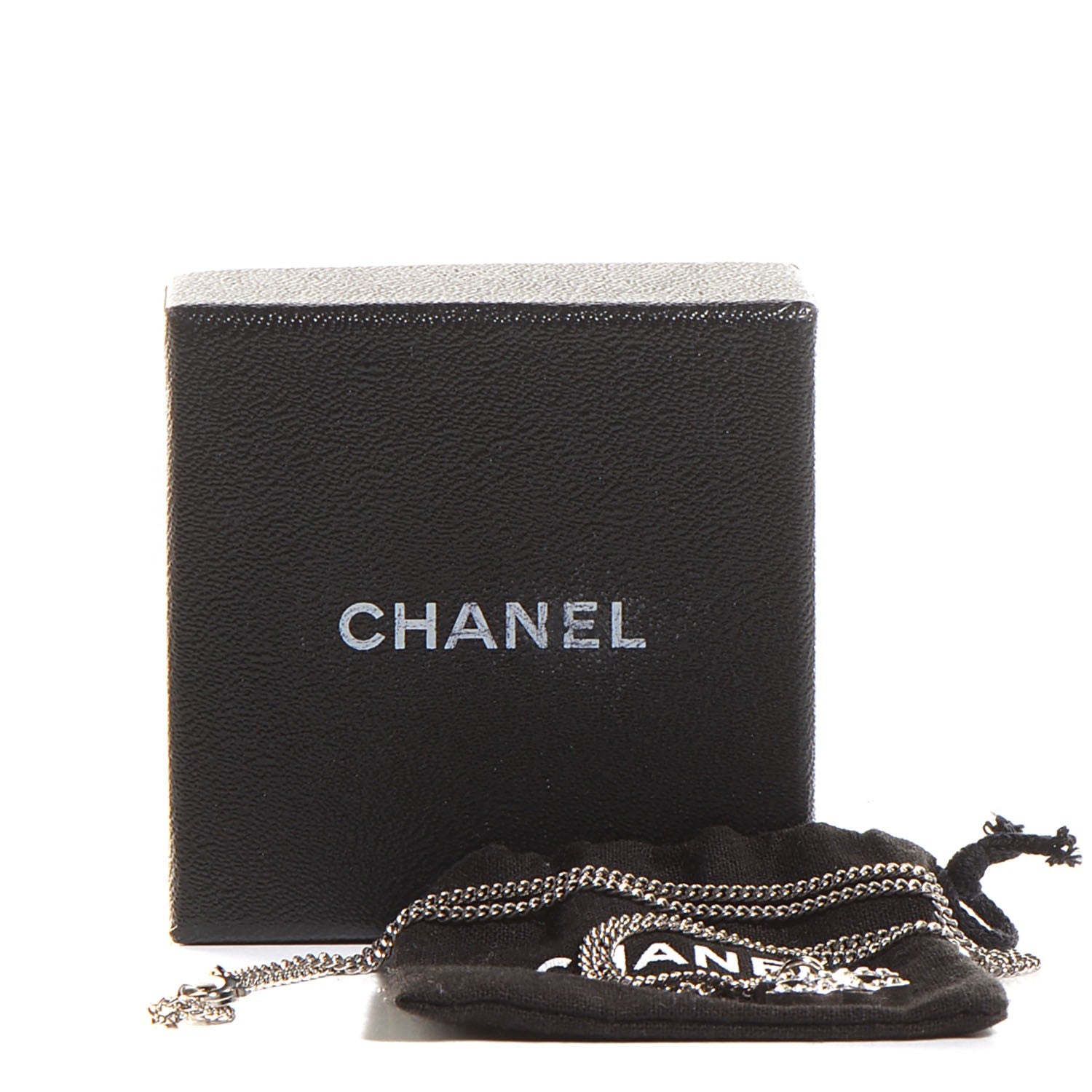 Chanel Crystal CC Timeless Necklace Silver 4 of 4