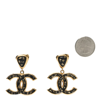 Chanel Resin CC Drop Earrings Gold Black 2 of 4