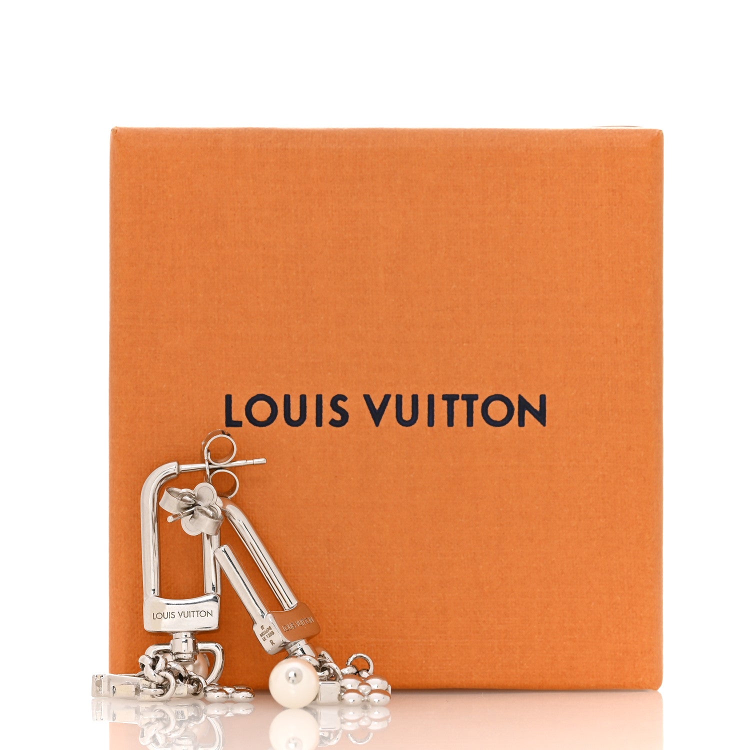 Louis Vuitton Metal Pearl LV Iconic Hook Earrings Palladium 5 of 5