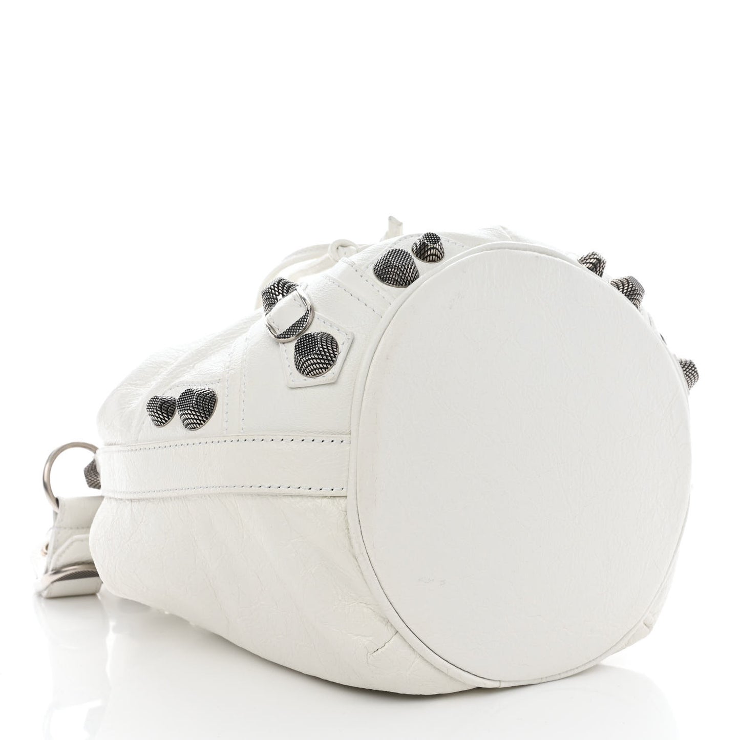 Agneau Arena Small Le Cagole Bucket Bag Optic White