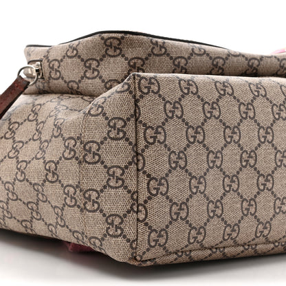 Gucci GG Supreme Monogram Blooms Medium Single Buckle Backpack Beige Multicolor Dry Rose 10 of 13