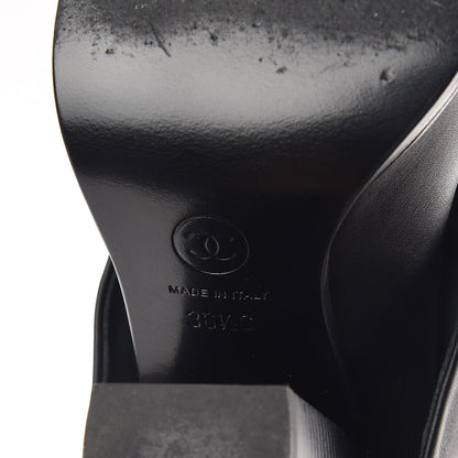 Chanel Calfskin CC Cap Toe Fold Over Boots 36.5 Black 8 of 11