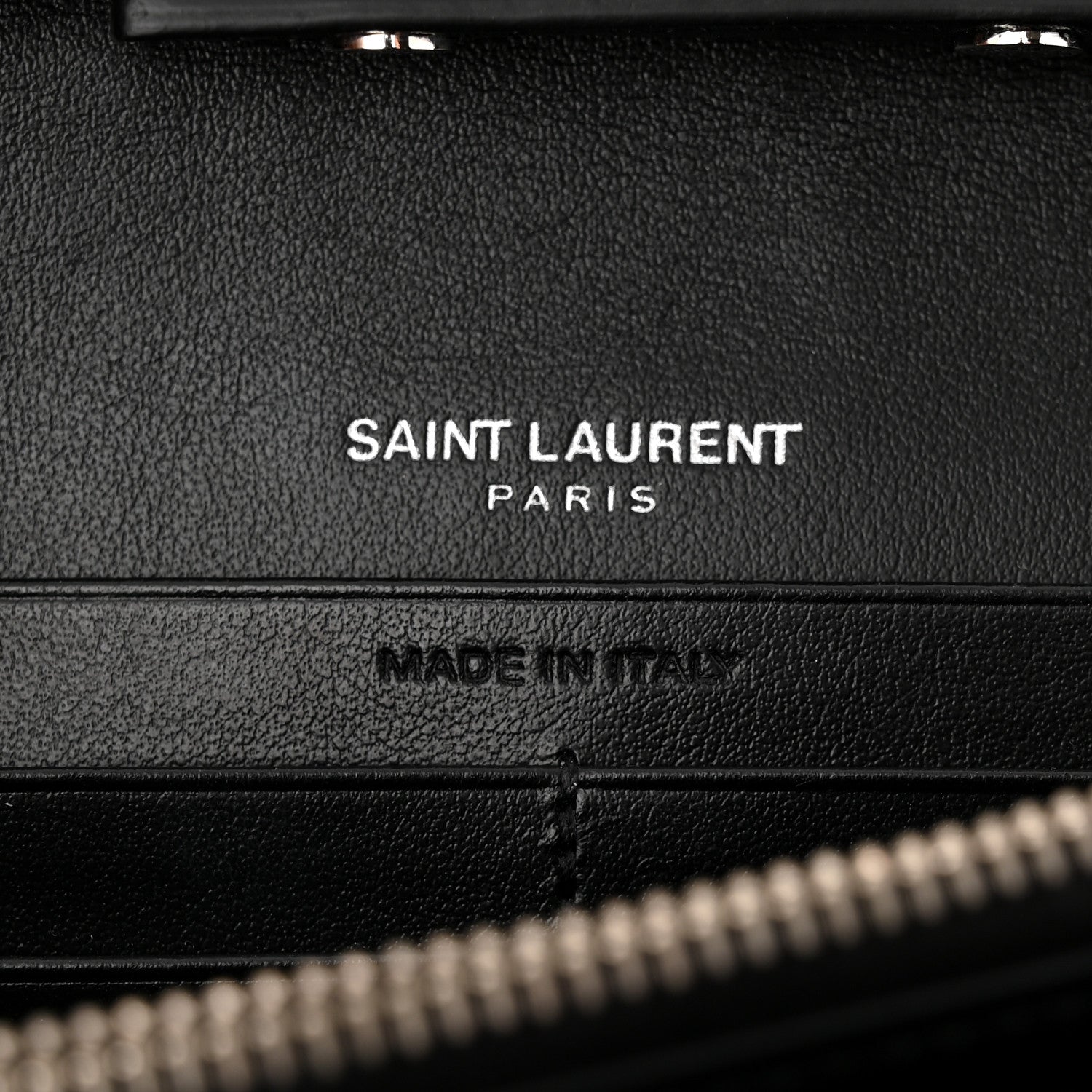 Saint Laurent Metallic Sparkle Fabric Monogram Chain Wallet Anthracite 6 of 9