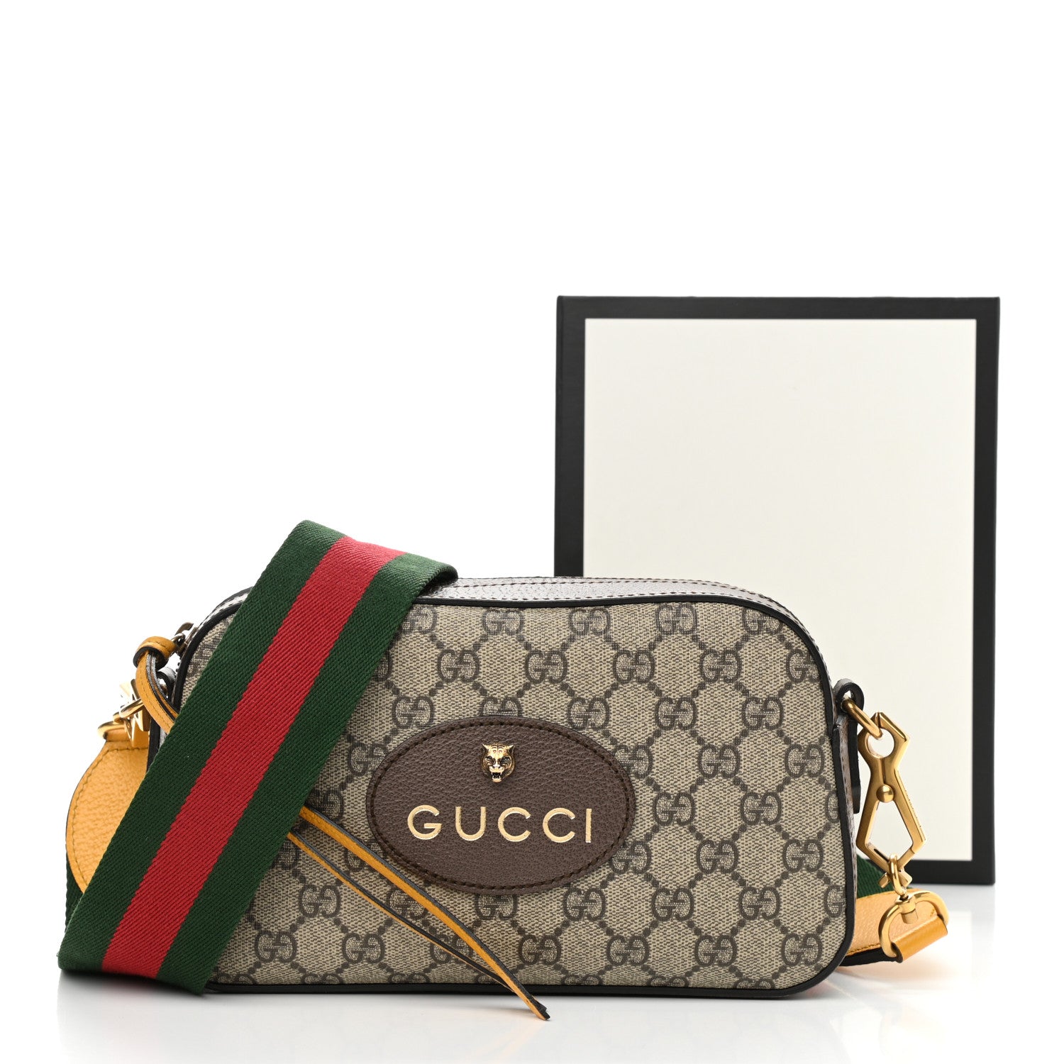 Gucci GG Supreme Monogram Web Neo Vintage Shoulder Bag Beige New Acero Crop 12 of 12